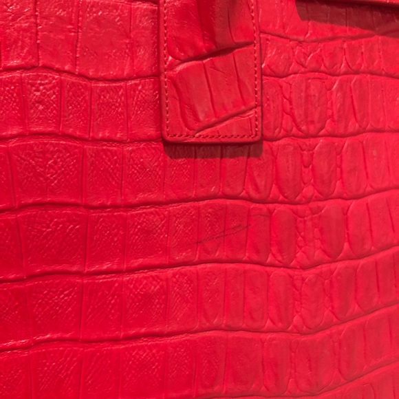 Red Saint Laurent Sac De Jour Embossed Croc Large - Picture 5 of 8